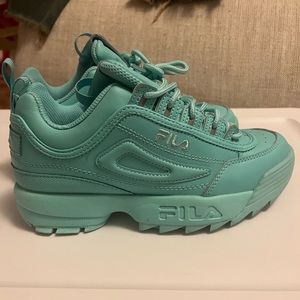 Teal fila platform sneakers